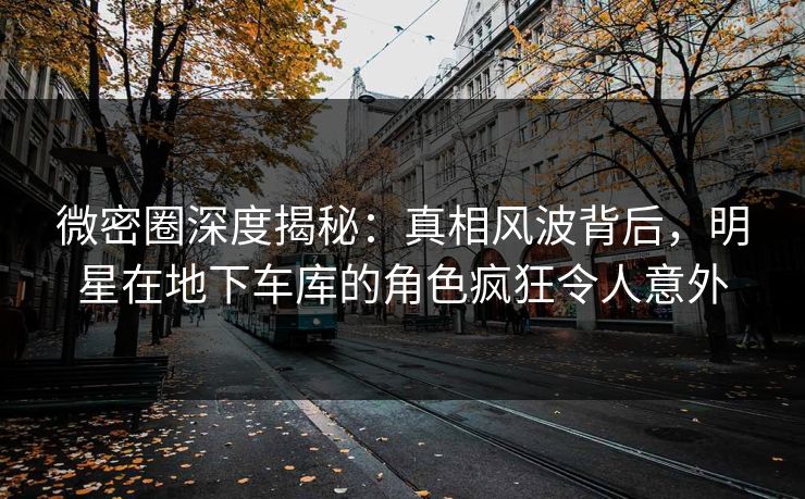 微密圈深度揭秘:真相风波背后,明星在地下车库的角色疯狂令人意外 微密圈深度揭秘:真相风波背后,明星在地下车库的角色疯狂令人意外